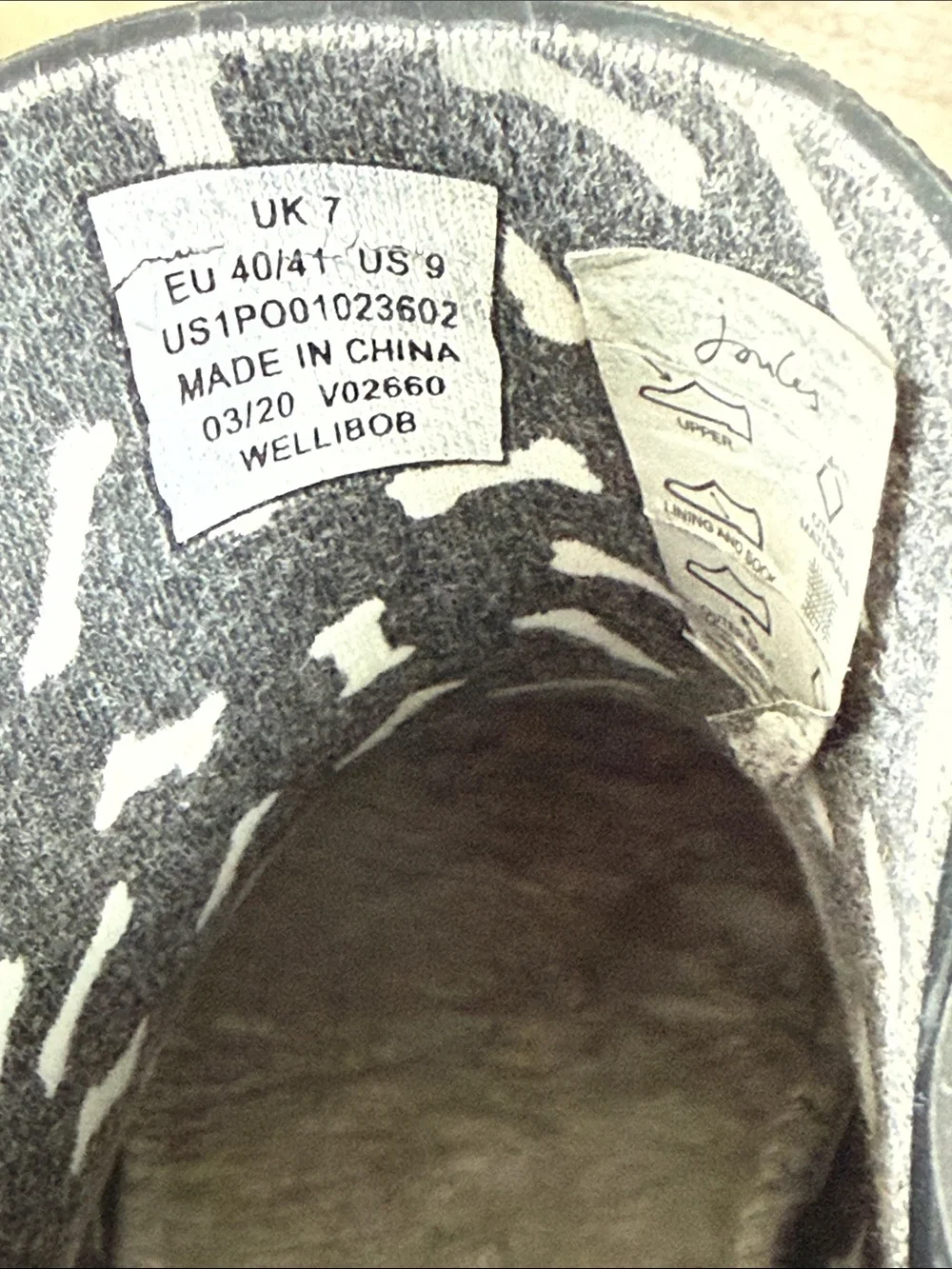 Joules Wellibob Black Women’s Ankle Rain Boots with Umbrella & Dog Print Size 9